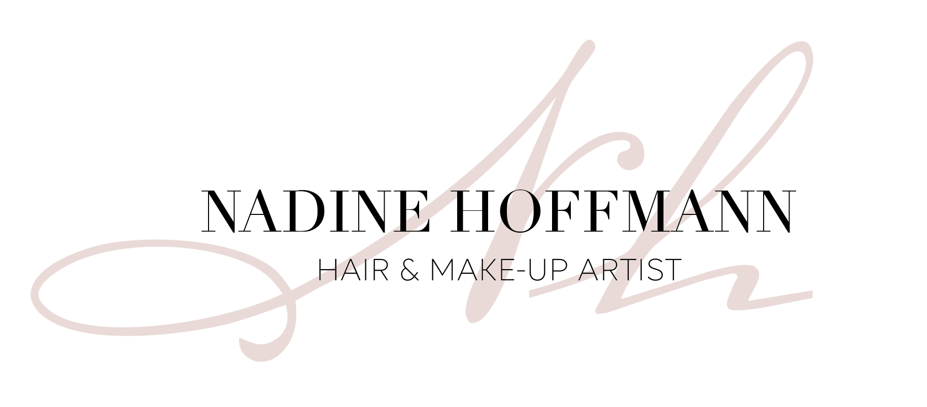 Logo von Nadine Hoffmann. Hair & Make-up Artistin. Partnerin und Freundin von Anja Alberg.